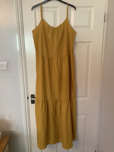 Mustard strappy midi dress - strappy,