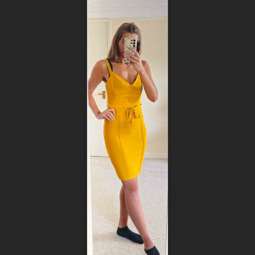 Boohoo mustard neck strappy - boohoo, v-neck